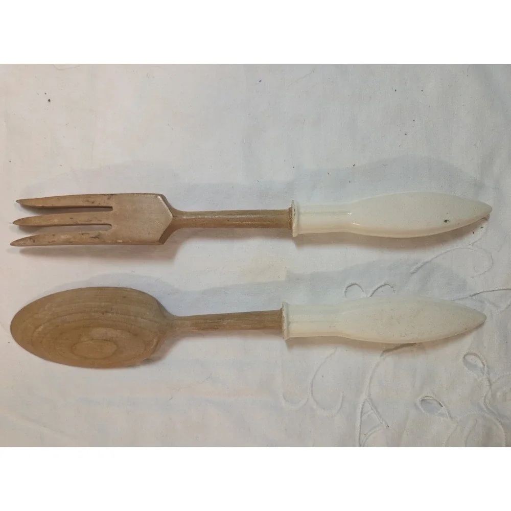 Vintage Ceramic Handle Salad Set Made In Japan